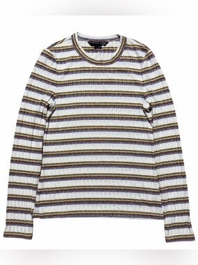 Veronica Beard Iredell Knit Multi Color Lurex Stripe Top Size Small Modern Chic